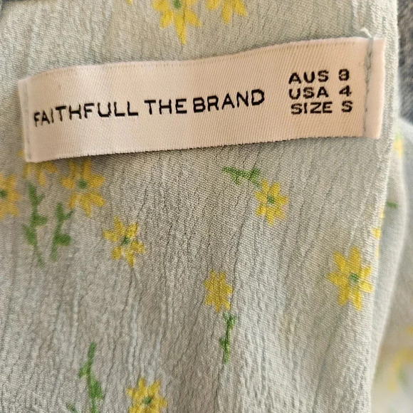 Faithfull The Brand Jea Marie Puff Sleeve Feminine Midi Sundress Dress Sz Small - Picture 14 of 16